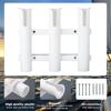 3 Pcs Fishing Rod Holder Bracket Tube 3 Rod Rack Wall Mounted 10.63 Inch Fishing Pole Holders for Boats with Screws Nuts Side Mount for Boat Truck Kayak Garage (White) view 3