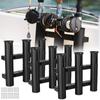 Shappy 3 Pcs Fishing Rod Holder Bracket Tube 3 Rod Rack Wall Mounted 10.63 Inch Fishing Pole Holders for Boats with Screws Nuts Side Mount for Boat Truck Kayak Garage (Black) view 1
