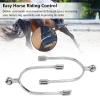 Pilipane Horse Spurs, Roller Ball Spurs 5.9x3.3x0.6 Inch Stainless Steel, 2PCS Exquisite Horse Spurs with Roller Ball Equestrian Accessories for Equestrian Boots Horse Training view 2