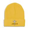Beanies for Men Christian Cross Jesus Faith Jesus Christ Skull Cap Winter Hats for Women Acrylic One Size Yellow Design Only view 1