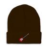 Beanies for Men Bass Guitar A Embroidery Skull Cap Winter Hats for Women Acrylic One Size Brown Design Only view 1