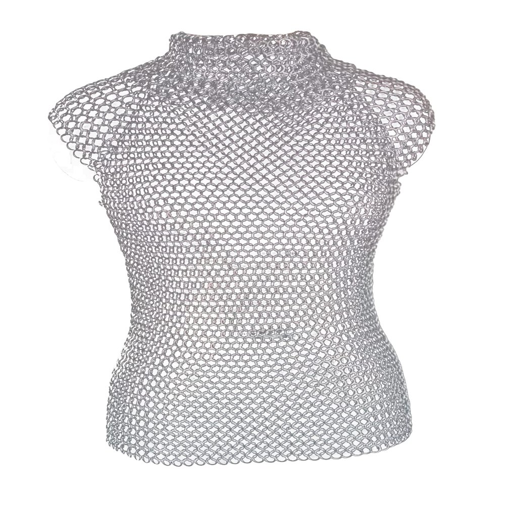Chainmail Top Aluminum Chainmail Top Halter Armor Medieval Top Halter Bra Chainmail Aluminum Chain Mail BY R S TRADING CO (X Large)