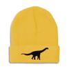 Beanies for Men Brachiosaurus Style A Embroidery Dinosaurs Tail Winter Hats for Women Acrylic Skull Cap 1 Size Yellow Design Only