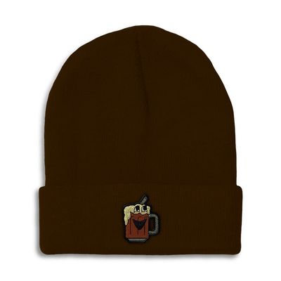 Speedy Pros Beanies for Men Root Beer Embroidery Beer Root Beer Winter Hats for Women Acrylic Skull Cap 1 Size Brown Design Only