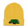 Beanies for Men Green Garbage Truck Embroidery Skull Cap Winter Hats for Women Acrylic One Size Yellow Design Only view 1