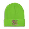 Beanies for Men Crazy Goat Lady Pink Embroidery Farm and Domesticated Animals Mammal Winter Hats for Women Acrylic Skull Cap 1 Size Lime Design Only view 1