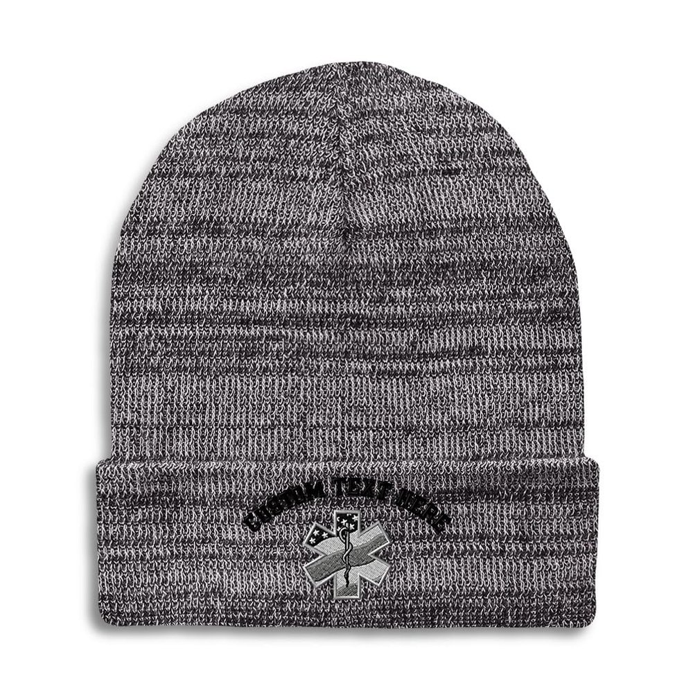 Custom Beanies for Men Paramedic A Skull Cap Winter Hats for Women Acrylic One Size Heather Grey Personalized Text Here