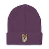 Beanies for Men Shiba Inu Head Embroidery Dogs Shiba Inu Winter Hats for Women Acrylic Skull Cap 1 Size Purple Design Only view 1