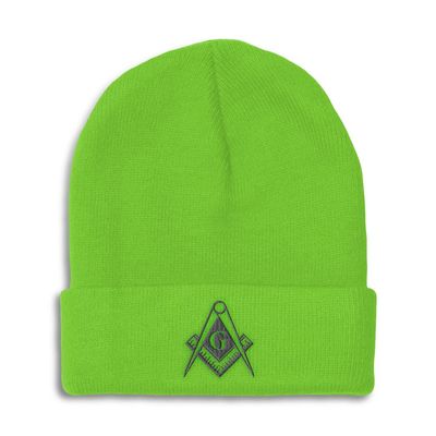 Speedy Pros Beanies for Men Mason Gray Thread Skull Cap Winter Hats for Women Acrylic One Size Lime Design Only