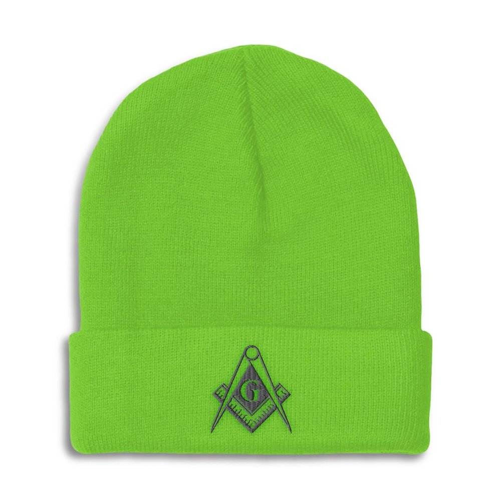 Speedy Pros Beanies for Men Mason Gray Thread Skull Cap Winter Hats for Women Acrylic One Size Lime Design Only