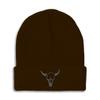 Beanies for Men Longhorn Skull B Embroidery Skulls Cattle Winter Hats for Women Acrylic Skull Cap 1 Size Brown Design Only view 1