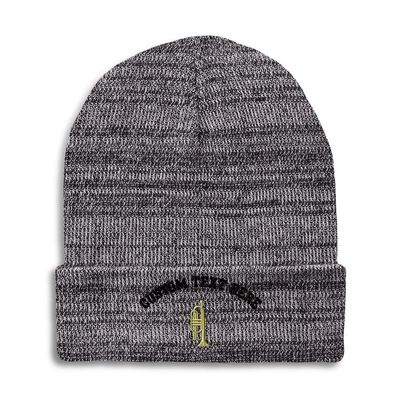 Custom Beanies for Men Trumpet B Embroidery Music Trumpet Winter Hats for Women Acrylic Skull Cap 1 Size Heather Grey Personalized Text Here