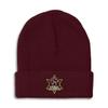 Beanies for Men Animal Control A Embroidery Skull Cap Winter Hats for Women Acrylic One Size Burgundy Design Only view 1
