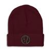 Beanies for Men Leo Embroidery Zodiac Leo Winter Hats for Women Acrylic Skull Cap 1 Size Burgundy Design Only view 1