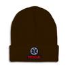 Beanies for Men EMT Rescue Embroidery Paramedic Rescue Winter Hats for Women Acrylic Skull Cap 1 Size Brown Design Only view 1