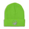 Beanies for Men Yin Yang Wolf Silver Embroidery Skull Cap Winter Hats for Women Acrylic One Size Lime Design Only view 1