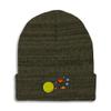 Speedy Pros Beanies for Men Astronomy Orbit Solar System Embroidery Skull Cap Winter Hats for Women Acrylic One Size Heather Olive Green Design Only view 1