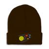 Speedy Pros Beanies for Men Astronomy Orbit Solar System Embroidery Skull Cap Winter Hats for Women Acrylic One Size Brown Design Only view 1
