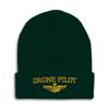 Beanies for Men Drone Pilot Gold Embroidery Skull Cap Winter Hats for Women Acrylic One Size Forest Green Design Only view 1