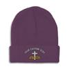 Custom Beanies for Men Christian Cross Jesus Faith Jesus Christ Skull Cap Winter Hats for Women Acrylic One Size Purple Personalized Text Here view 1
