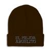 Beanies for Men El Mejor Abuelito Grandpa A Embroidery Grandpa Grandfather Celebration Winter Hats for Women Acrylic Skull Cap 1 Size Brown Design Only view 1