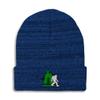 Beanies for Men Disc Golf, Tree and Yeti Embroidery Skull Cap Winter Hats for Women Acrylic One Size Heather Royal Blue Design Only