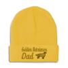 Beanies for Men Golden Retriever Dad Embroidery Dogs Gun Dog Winter Hats for Women Acrylic Skull Cap 1 Size Yellow Design Only view 1