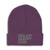 Beanies for Men Coolest Grampy Ever Grandfather Pops Skull Cap Winter Hats for Women Acrylic One Size Purple Design Only view 1