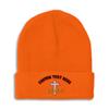 Custom Beanies for Men Christian Cross Jesus Faith Jesus Christ Skull Cap Winter Hats for Women Acrylic One Size Orange Personalized Text Here view 1