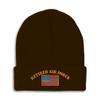 Speedy Pros Beanies for Men Retired Air Force Embroidery Skull Cap Winter Hats for Women Acrylic One Size Brown Design Only view 1