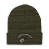 Custom Beanies for Men Electric Guitar White Embroidery Skull Cap Winter Hats for Women Acrylic One Size Heather Olive Green Personalized Text Here view 1