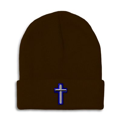 Speedy Pros Beanies for Men Air Force Christian Chaplain Embroidery Insignias Air Force Christian Chaplain Embroidery Winter Hats for Women Acrylic Skull Cap 1 Size Brown Design Only