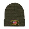 Speedy Pros Beanies for Men American Veteran Korean War A Skull Cap Winter Hats for Women Acrylic One Size Heather Olive Green Design Only view 1