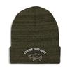 Custom Beanies for Men Rhino Outline Embroidery Wild Animals Winter Hats for Women Acrylic Skull Cap 1 Size Heather Olive Green Personalized Text Here view 1