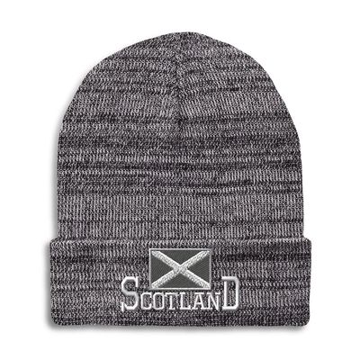 Speedy Pros Beanies for Men Scotland Flag Scottish Black Embroidery Flags Symbol Winter Hats for Women Acrylic Skull Cap 1 Size Heather Grey Design Only