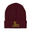 Beanies for Men Jesus Christian Hands Praying A Embroidery Christian Belief Winter Hats for Women Acrylic Skull Cap 1 Size Burgundy Design Only view 1