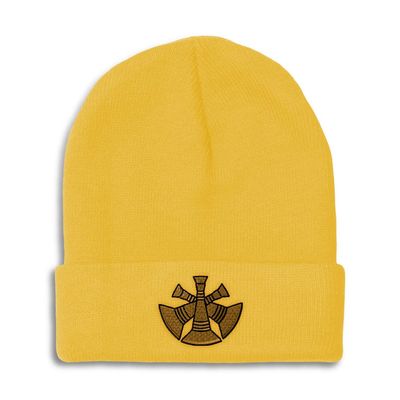 Beanies for Men Assistant Chief Embroidery Firefighter Badge Winter Hats for Women Acrylic Skull Cap 1 Size Yellow Design Only