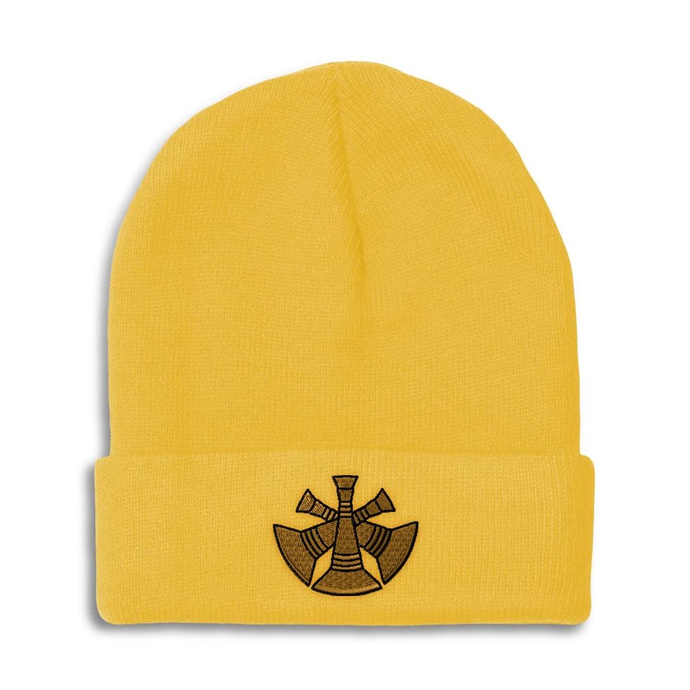 Beanies for Men Assistant Chief Embroidery Firefighter Badge Winter Hats for Women Acrylic Skull Cap 1 Size Yellow Design Only