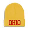 Beanies for Men Ohio State USA America B Embroidery Skull Cap Winter Hats for Women Acrylic One Size Yellow Design Only view 1