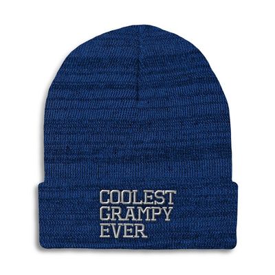 Beanies for Men Coolest Grampy Ever Grandfather Pops Skull Cap Winter Hats for Women Acrylic One Size Heather Royal Blue Design Only