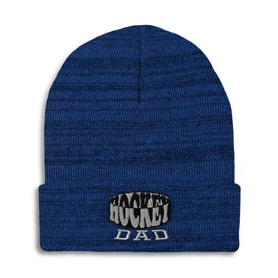 Speedy Pros Beanies for Men Hockey Dad C Embroidery Skull Cap Winter Hats for Women Acrylic One Size Heather Royal Blue Design Only