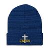 Beanies for Men Christian Cross Jesus Faith Jesus Christ Skull Cap Winter Hats for Women Acrylic One Size Heather Royal Blue Design Only view 1