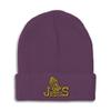 Beanies for Men Jesus Christian Hands Praying A Embroidery Christian Belief Winter Hats for Women Acrylic Skull Cap 1 Size Purple Design Only view 1