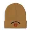 Custom Beanies for Men Maltese Cross Firefighter Embroidery Skull Cap Winter Hats for Women Acrylic One Size Khaki Personalized Text Here