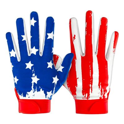 USA Brushed Flag Sticky Football Receiver Gloves