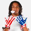 USA Brushed Flag Sticky Football Receiver Gloves view 2