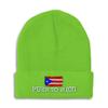 Beanies for Men Puerto Rican Flag Puerto Rico Embroidery Skull Cap Winter Hats for Women Acrylic One Size Lime Design Only view 1