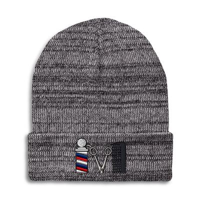 Speedy Pros Beanies for Men Barber Logo Embroidery Skull Cap Winter Hats for Women Acrylic One Size Heather Grey Design Only