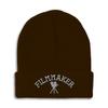 Speedy Pros Beanies for Men Filmmaker Embroidery Skull Cap Winter Hats for Women Acrylic One Size Brown Design Only view 1
