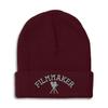 Speedy Pros Beanies for Men Filmmaker Embroidery Skull Cap Winter Hats for Women Acrylic One Size Burgundy Design Only view 1